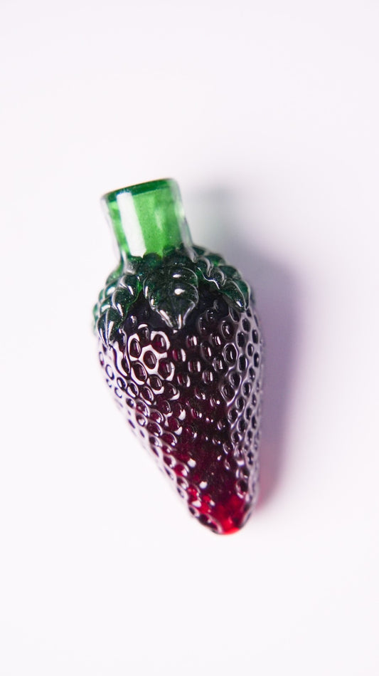 Larg Strawberry Pendant By// Strawberry glass