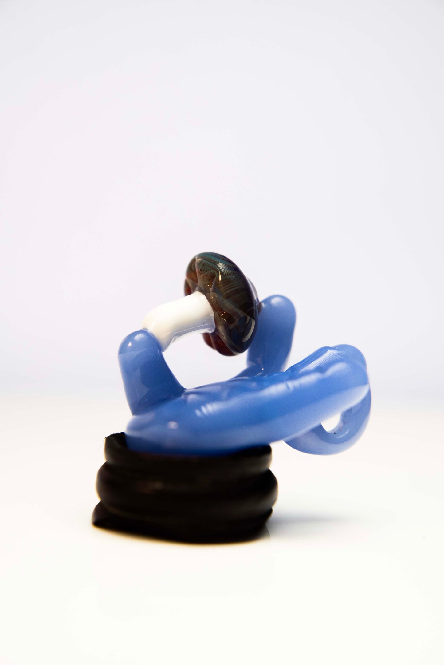 Blue Mushroom hand Pendant By// Melty Glass il