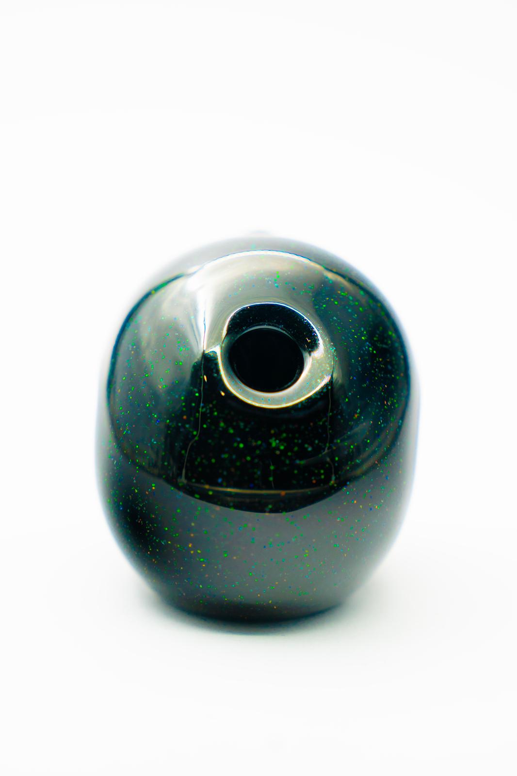 Mini Black Crush Opal Skull with Opel teeth By// Carsten Glass